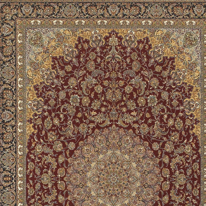 10' X 13' Medallion Area Rug With Fringe (574479) - Ivory / Red / Orange