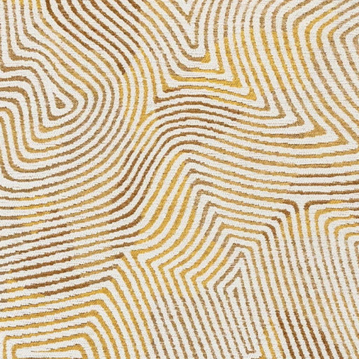 7' X 9' Geometric Washable Area Rug With UV Protection (609930) - Beige / Gold / Brown