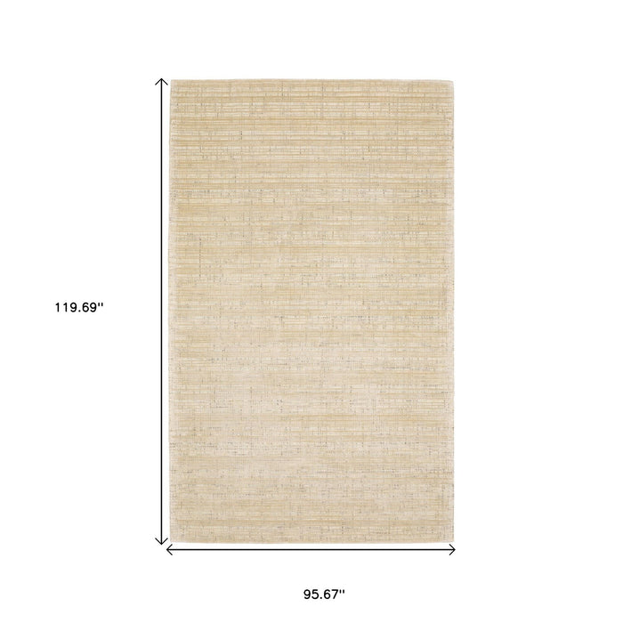 8' X 10' Striped Hand Tufted Area Rug - Beige And Ivory