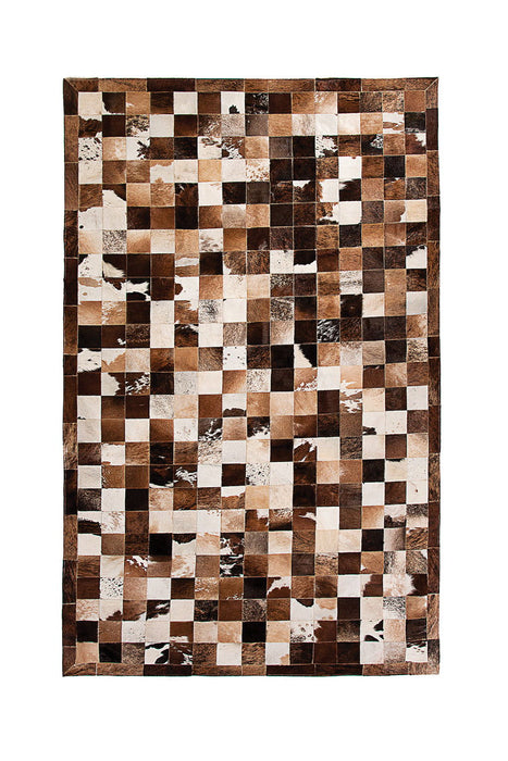 5' X 8' Cowhide Patchwork Area Rug (544485) - Brown