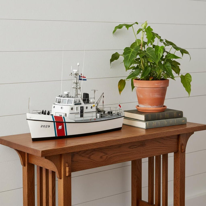 Hand Painted Model Boat (624584) - White