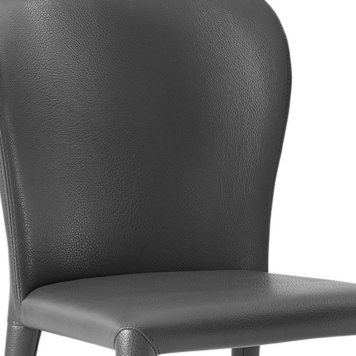 Upholstered Faux Leather Dining Chairs (Set of 2) - Gray