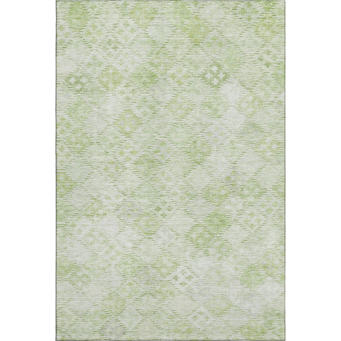 10' X 14' Geometric Washable Area Rug With UV Protection (683848) - Sage / Ivory