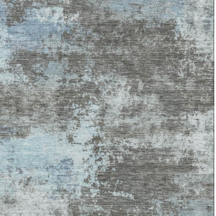 10' X 14' Abstract Washable Area Rug With UV Protection (716917) - Taupe / Sky Blue