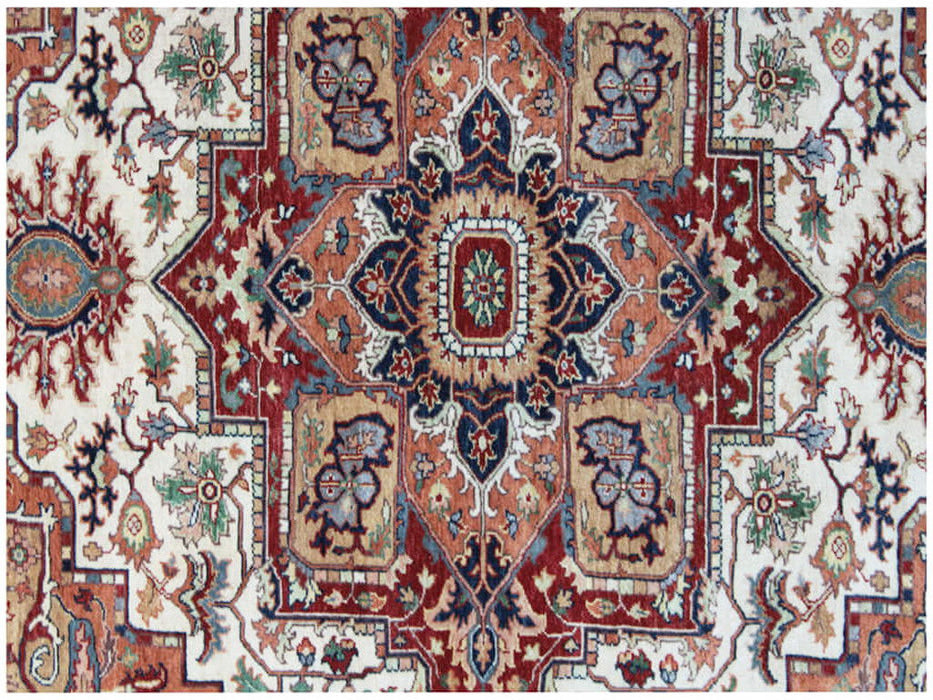 8' x 10' Oriental Hand Knotted Area Rug With Fringe - Rust And Gray