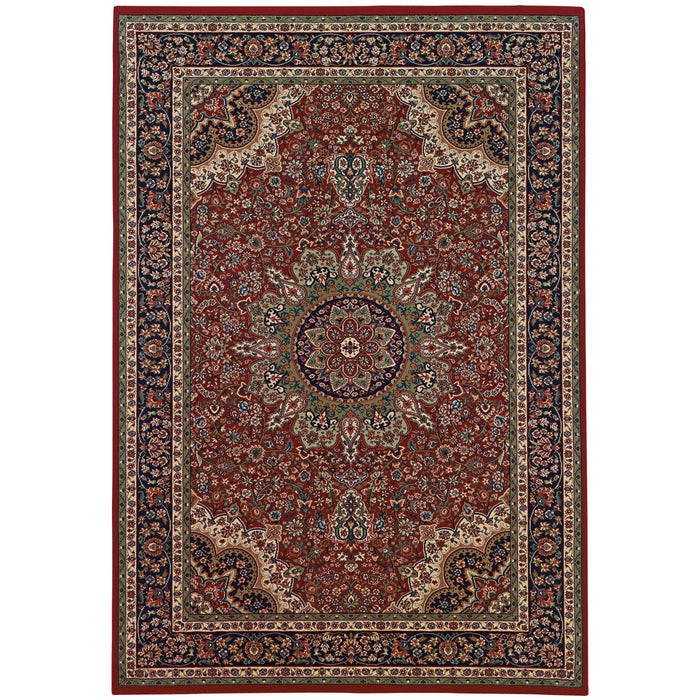 8' X 11' Oriental Area Rug - Red And Blue