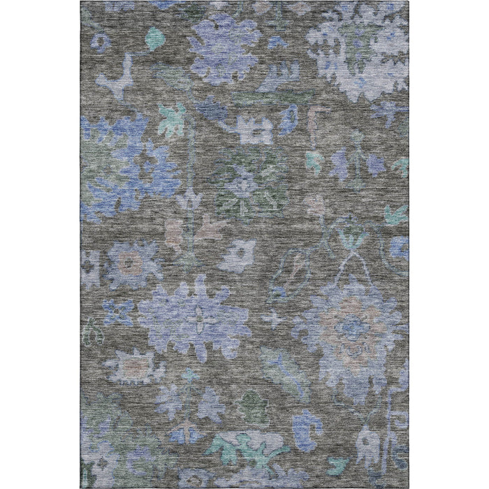 10' X 14' Floral Washable Area Rug With UV Protection (684528) - Taupe / Blue / Brown