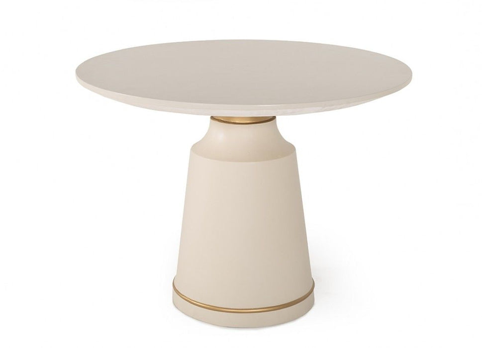Modern Concrete Coffee Table - Off-White And Antique Brass
