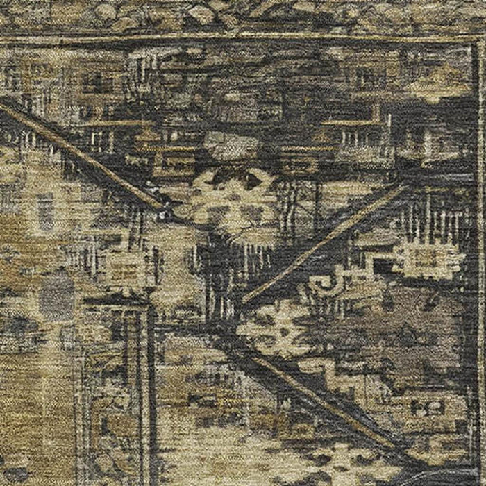 10' X 14' Oriental Washable Area Rug With UV Protection (699310) - Brown / Charcoal