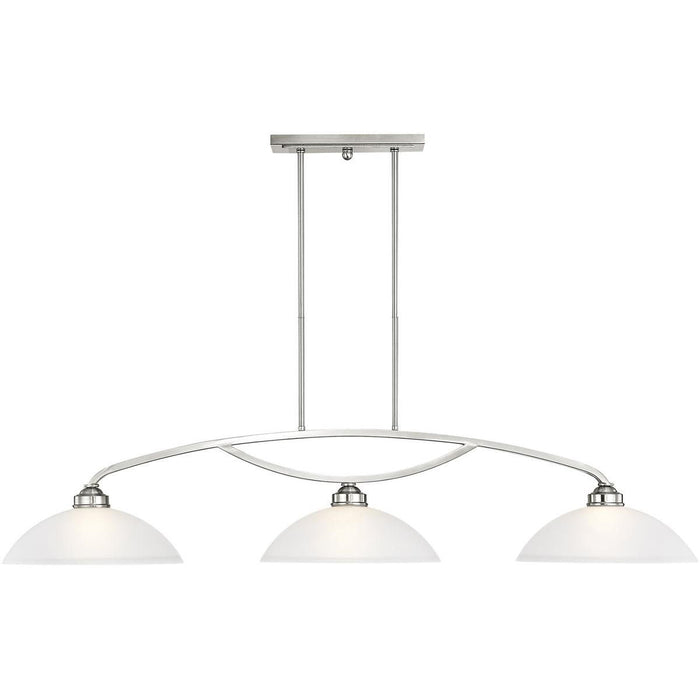 11" Three Light Dimmable Chandelier With Shades - Nickel