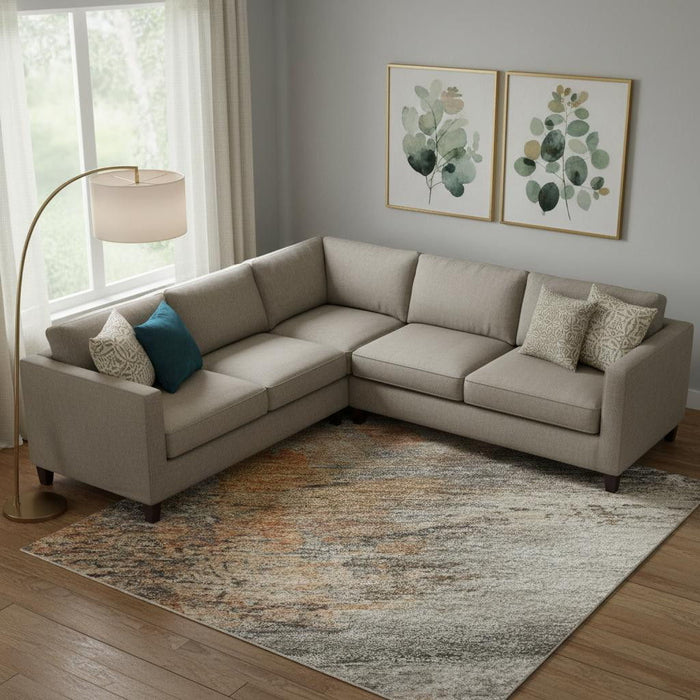 10' X 14' Abstract Washable Area Rug With UV Protection (715555) - Brown / Gray