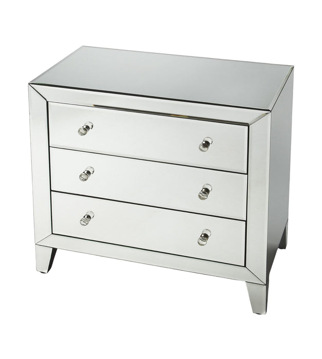 30" Glass Three Drawer Chest - Clear