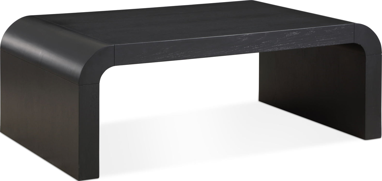 Modern Meridian Furniture Artisto coffee table with sleek wood finish and minimalist design, perfect for contemporary living rooms.