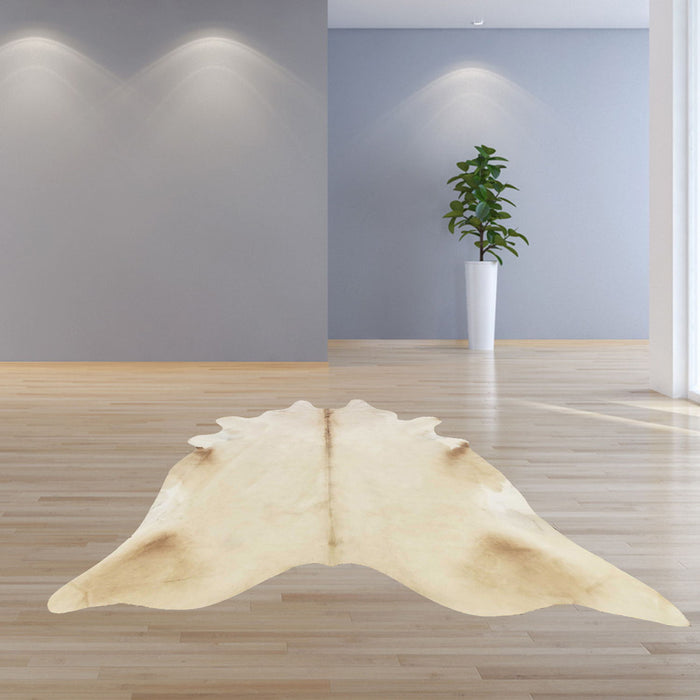 6' Brindled Natural Cowhide Rug - Blush