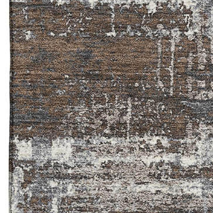 10' X 14' Geometric Washable Area Rug With UV Protection (709702) - Brown / Taupe / Gray