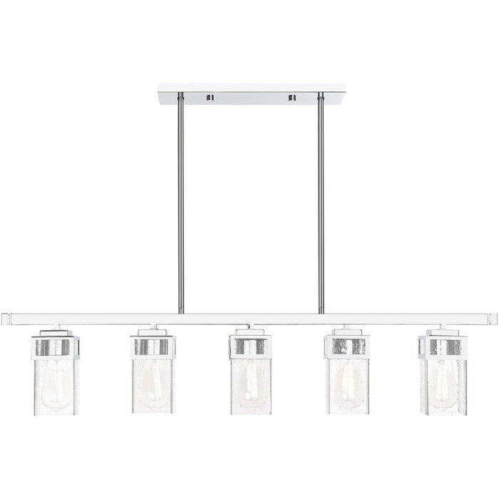 10" Five Light Dimmable Chandelier With Shades - Silver