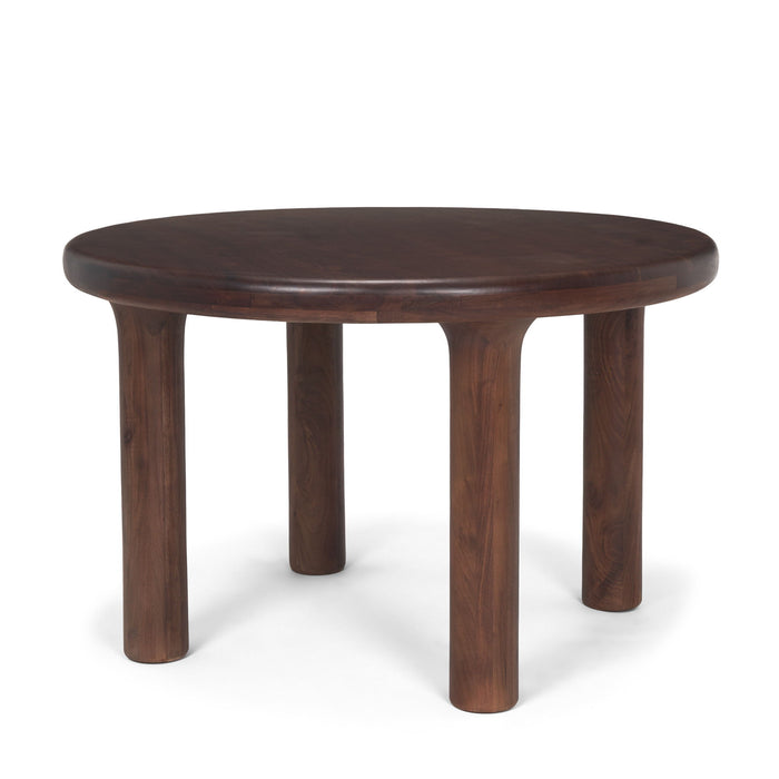 48" Solid Wood Round Top Dining Table - Brown