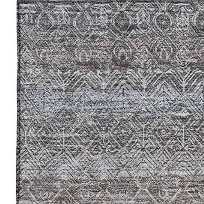 10' X 14' Striped Washable Area Rug With UV Protection (718001) - Brown / Beige