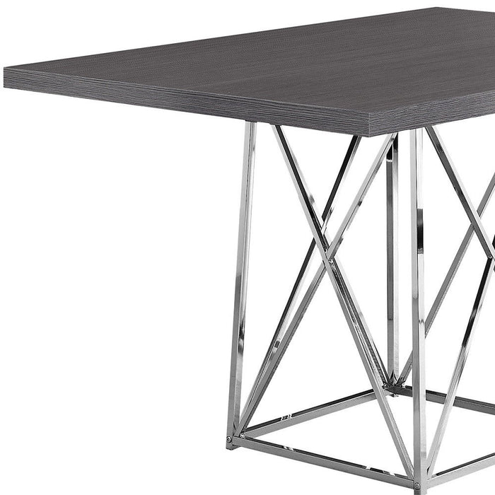 48" Metal Dining Table - Gray / Silver