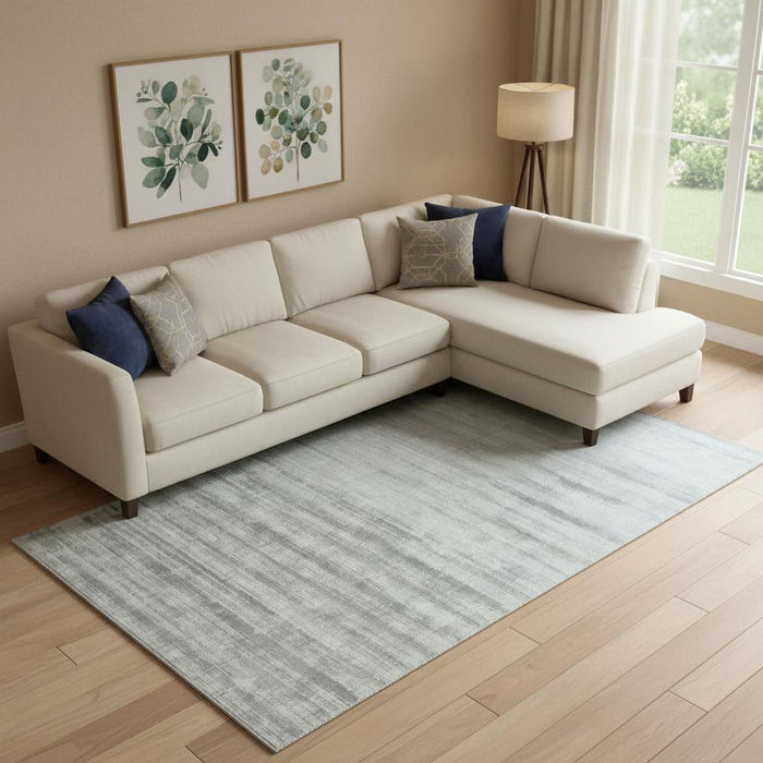 9' X 12' Striped Hand Woven Area Rug (570210) - Silver