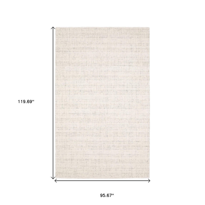 8' X 10' Striped Hand Tufted Area Rug - Ivory And Gray