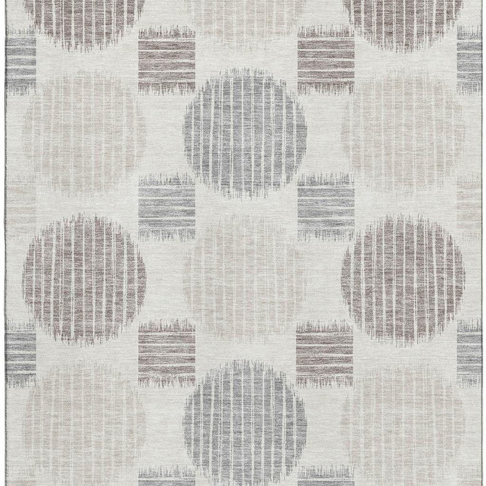 10' X 14' Geometric Washable Area Rug With UV Protection (671552) - Ivory / Beige / Gray