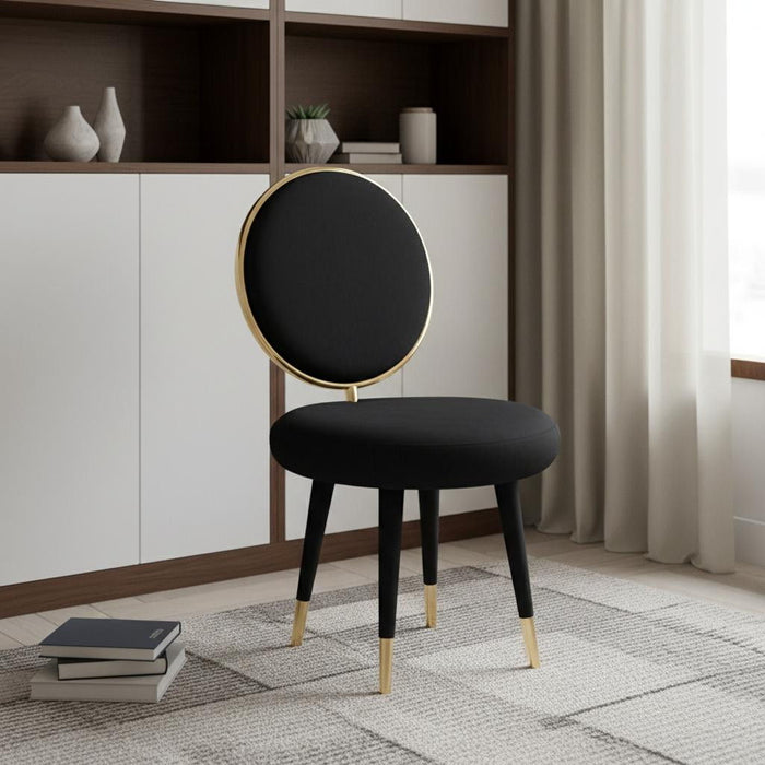 Solid Color Side Chair (Set of 2) - Black / Gold