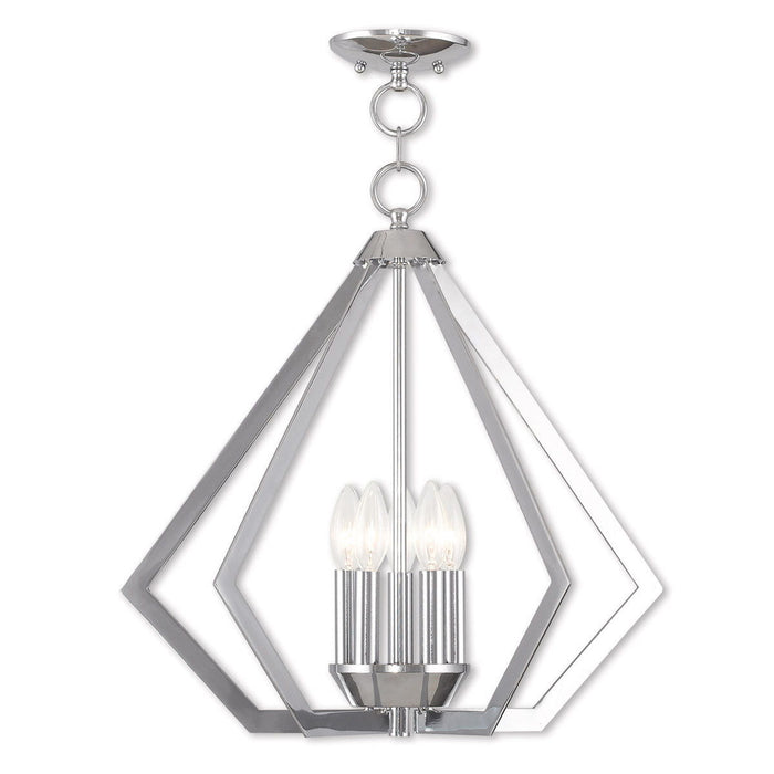 20" Five Light Dimmable Chandelier With Shades - Silver