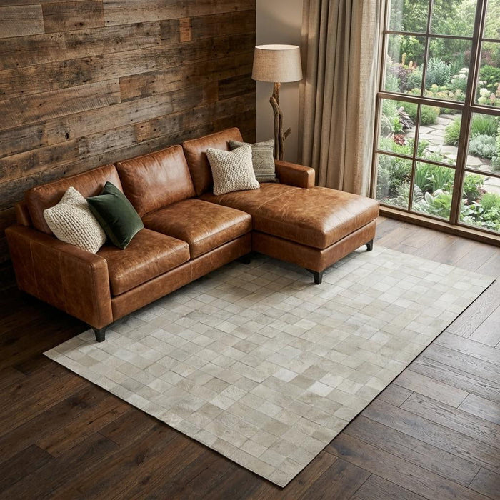 8' X 10' Cowhide Patchwork Area Rug (544477) - Gray