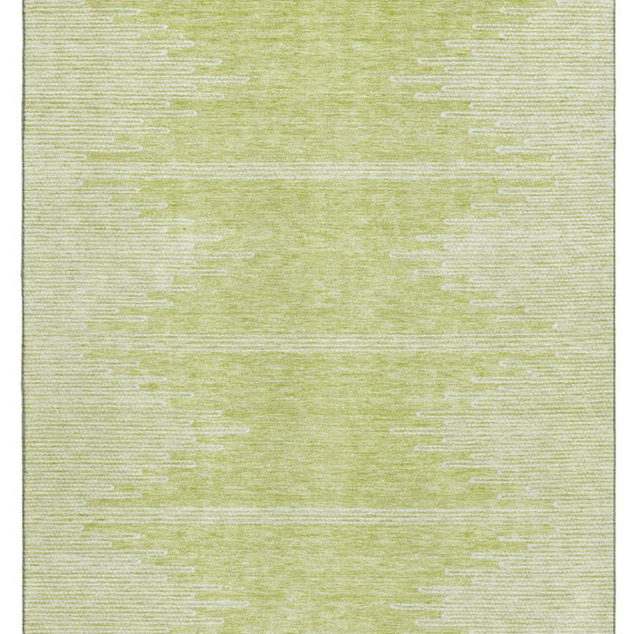 9' X 12' Abstract Washable Area Rug With UV Protection (653664) - Artichoke Green / Ivory