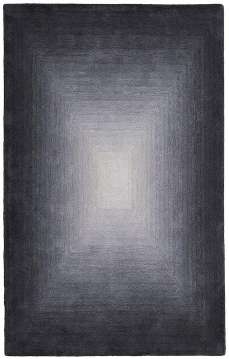 5' X 8' Abstract Hand Tufted Area Rug - Black