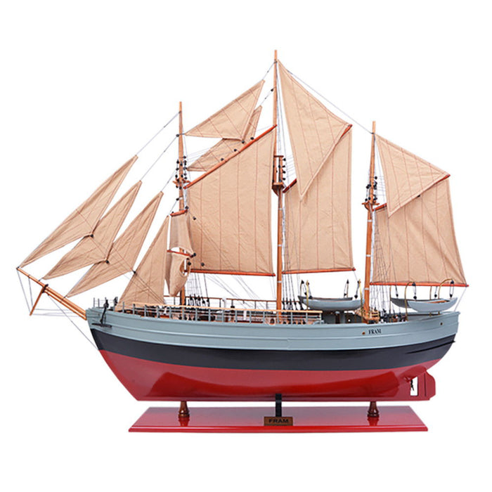 Hand Painted Model Boat - Red / Beige