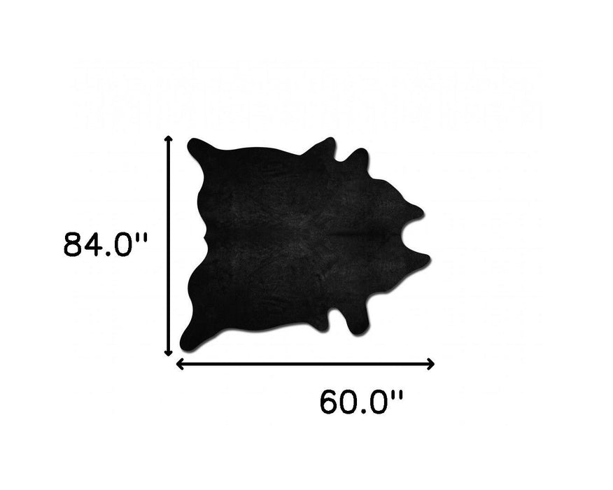 60" x 84" Cowhide - Area Rug - Black