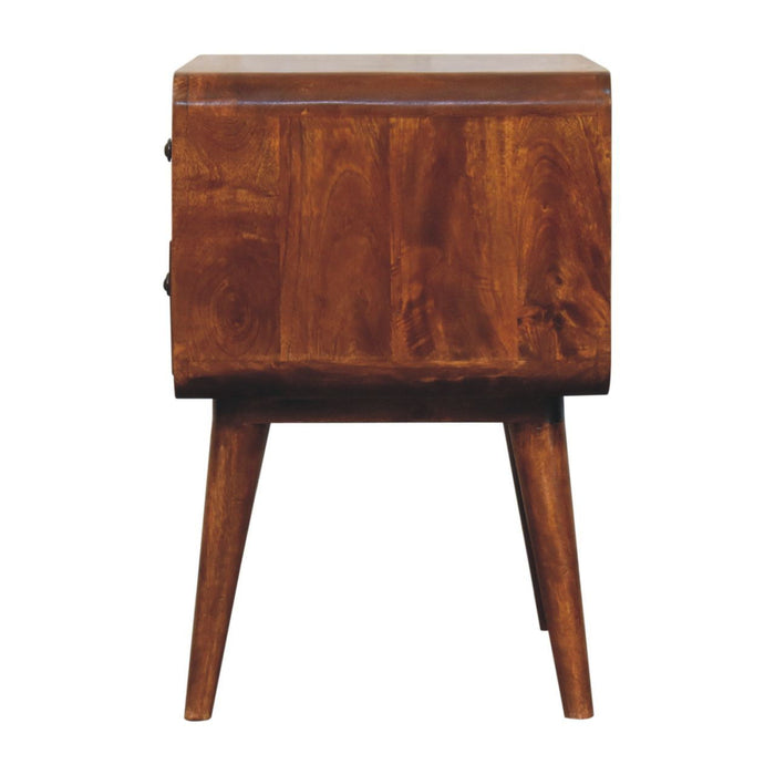 24" Wood Two Drawer Nightstand - Chestnut