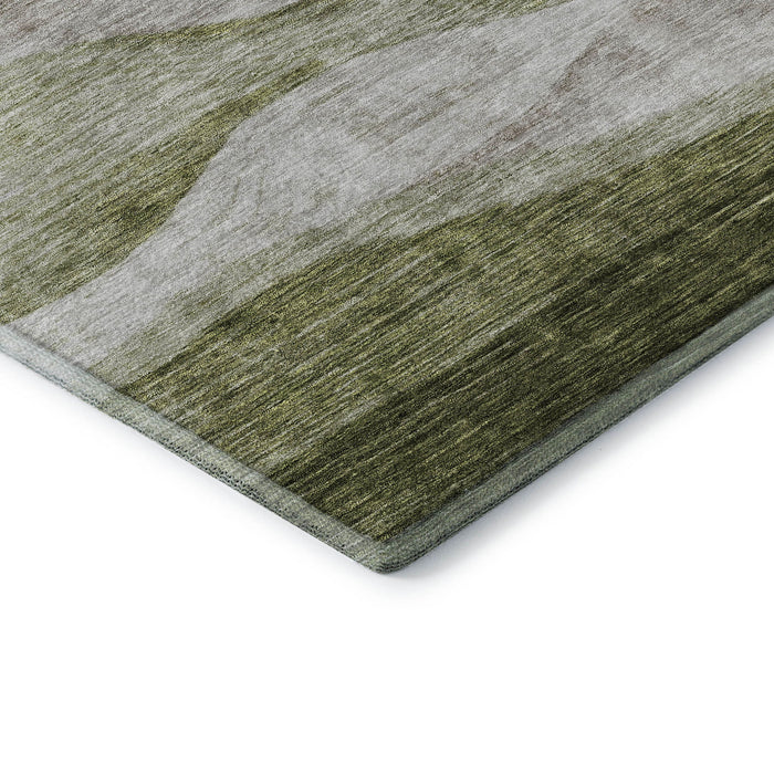 10' X 14' Abstract Washable Area Rug With UV Protection (686330) - Green / Beige