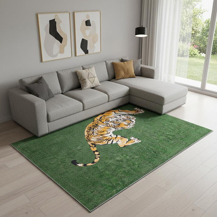 9' X 13' Abstract Washable Area Rug (552025) - Green / Yellow