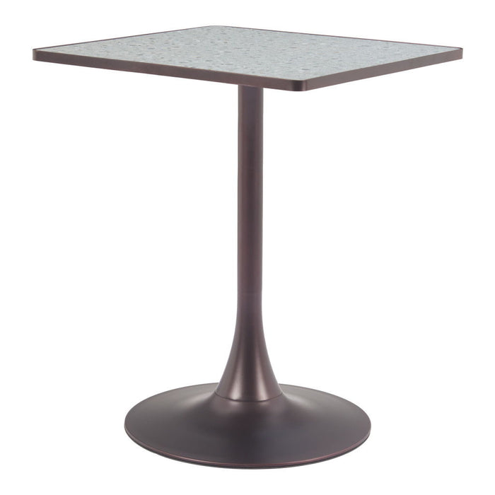 24" Steel Pedestal Base Square Dining Table - Gray