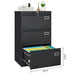 Giga 3-drawer lateral filing cabinet in metal with locking drawers, ideal for home or office organization.