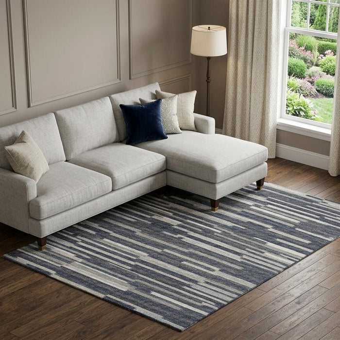 10' X 14' Abstract Washable Area Rug With UV Protection (644940) - Gray / Charcoal / Ivory