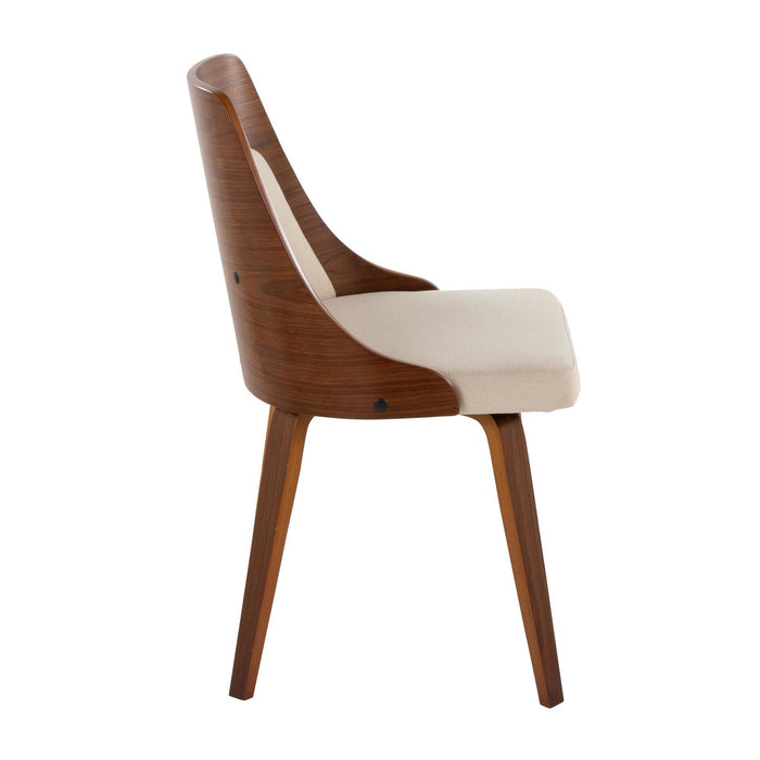 Anabelle - Dining / Accent Chair (Set of 2) - Walnut Wood And Cream Fabric