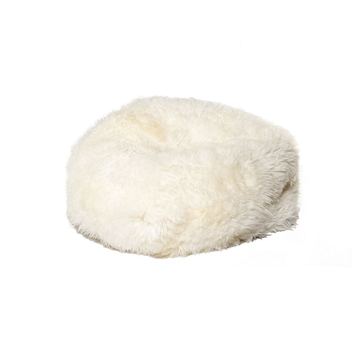 Short-Hair Sheepskin Bean Bag - White