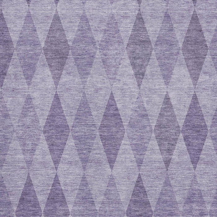 10' X 14' Geometric Washable Area Rug With UV Protection (649378) - Purple / Ivory