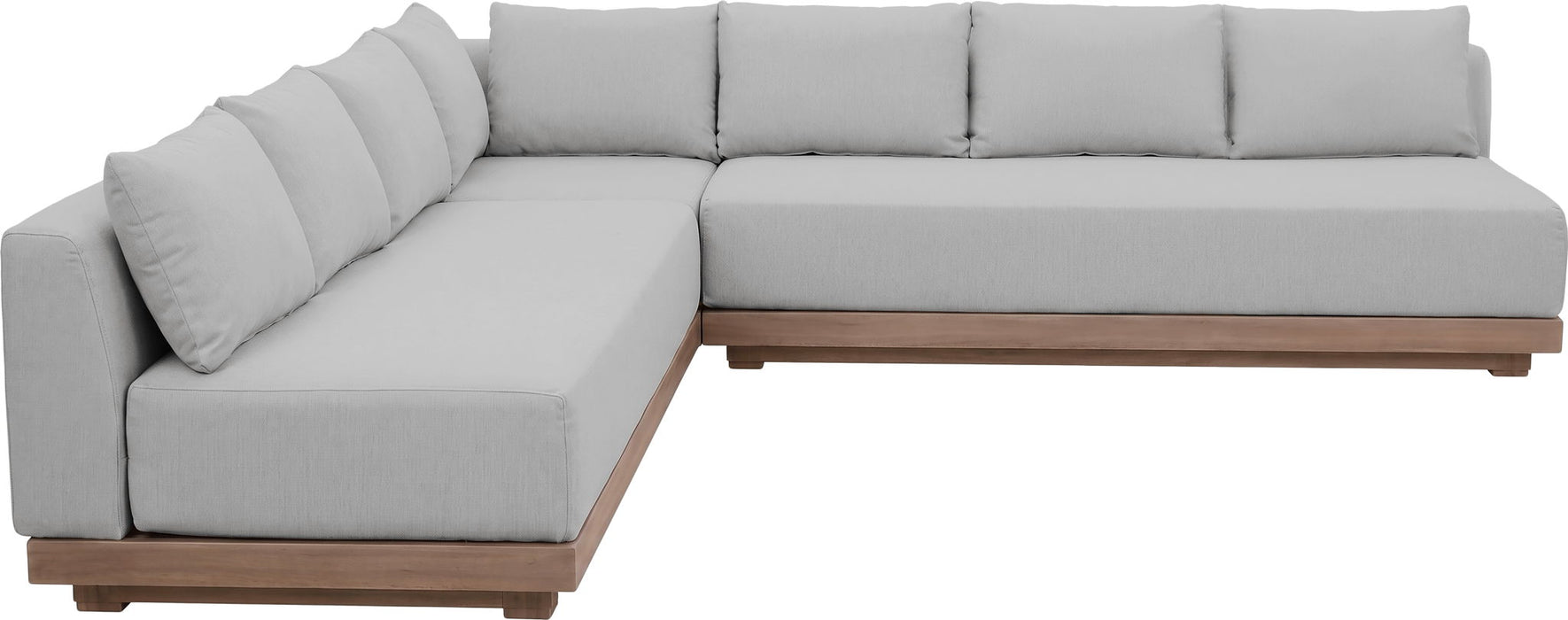 Solace - Olefin Performance Fabric 3 Piece Outdoor Patio Modular Sectional (2 Sofas & Corner Chair)