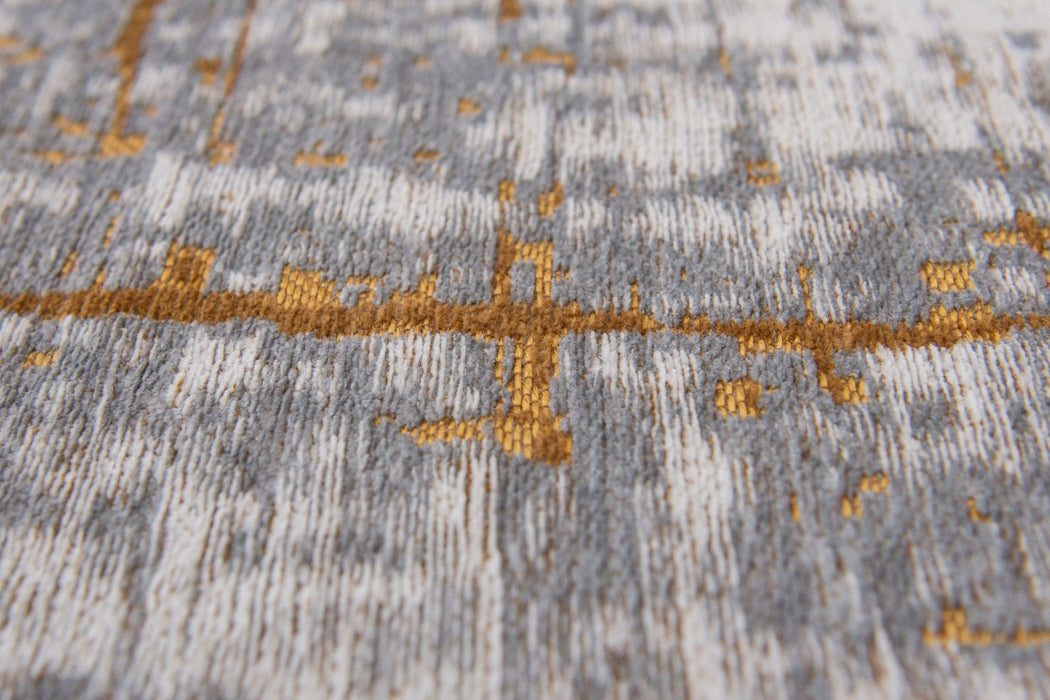 5' x 7' Abstract Non Skid Area Rug - Gray And Gold