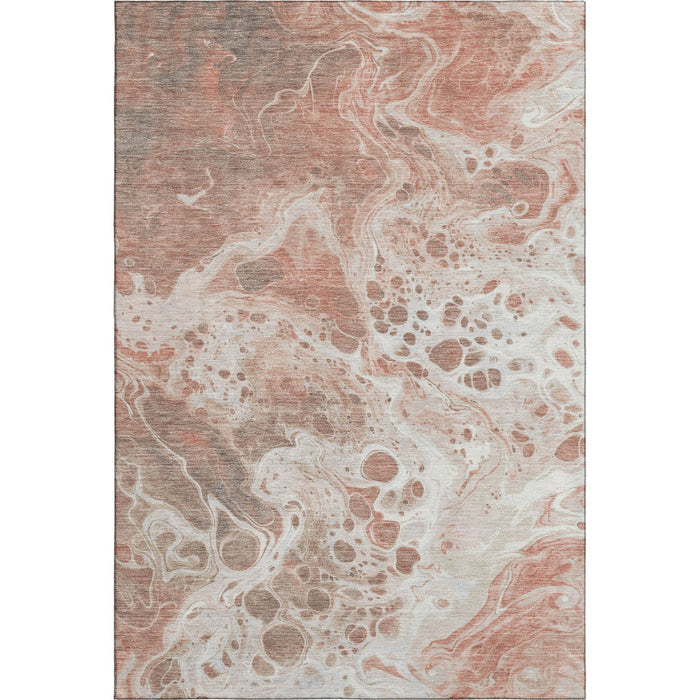 10' X 14' Abstract Washable Area Rug With UV Protection (697752) - Rust / Beige / Ivory