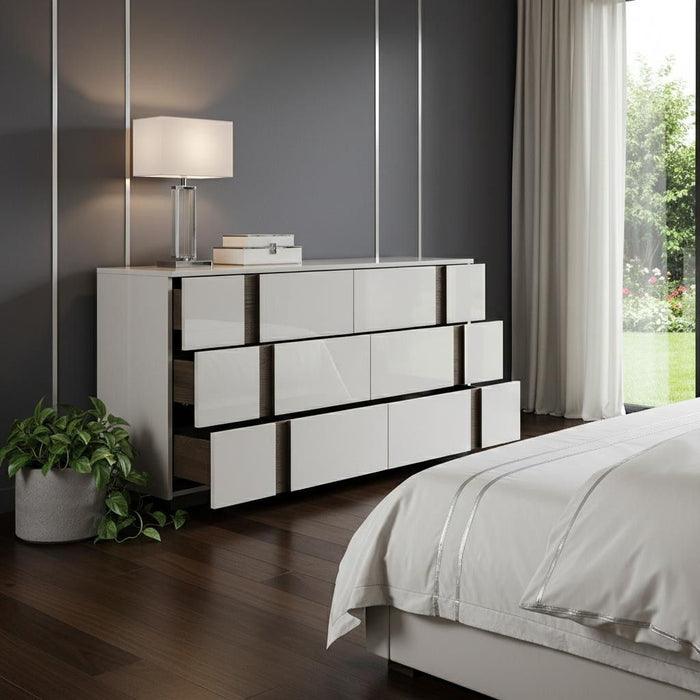 60" Wood 6 Drawer Double Dresser - Gray