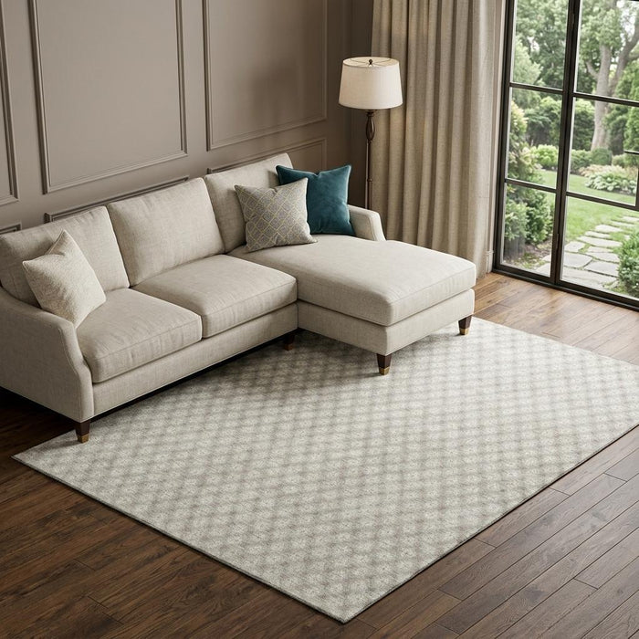 10' X 14' Geometric Washable Area Rug With UV Protection (693630) - Beige / Ivory