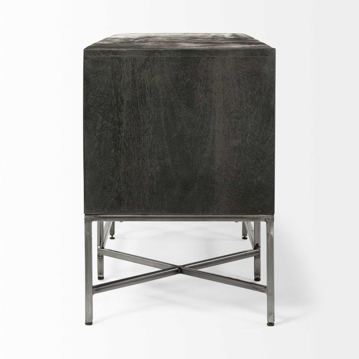 Solid Wood Console Table - Dark Brown