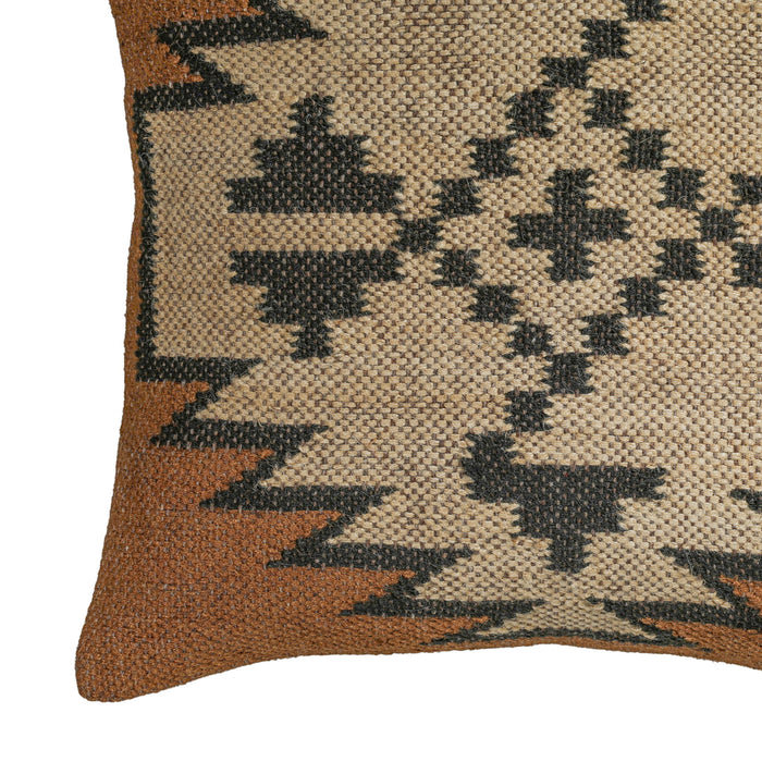 Square wool and jute kilim throw pillow cover from TOV Furniture's Terra Mesa collection, featuring a textured woven pattern.