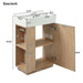 Giga bathroom vanity with sink, freestanding wood grain cabinet featuring storage drawers and modern design.